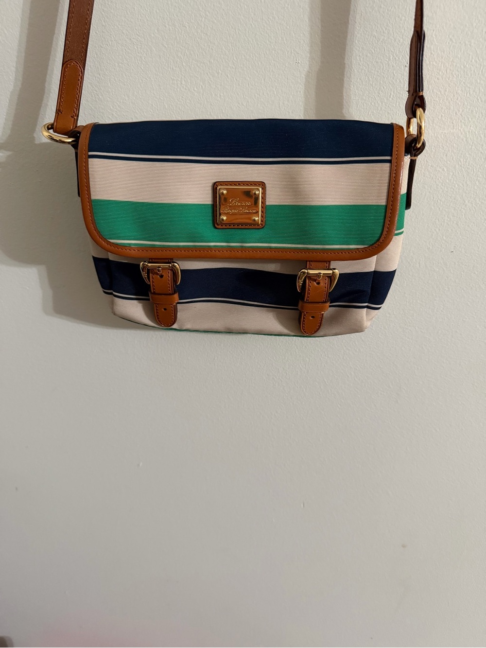 RALPH LAUREN CAP D'AIL REGATTA STRIPED CROSSBODY BAG
